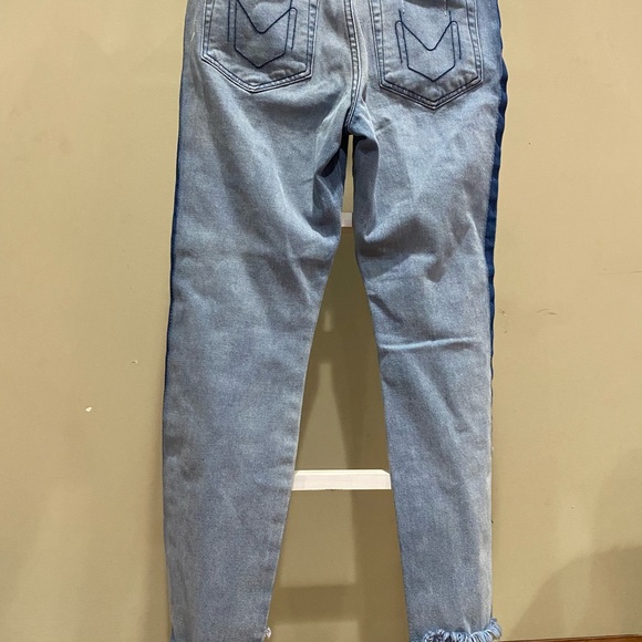 MuMu Blue Two-Tone Ankle Jeans Size 28 Light Wash Side Stripe - Picture 6 of 11